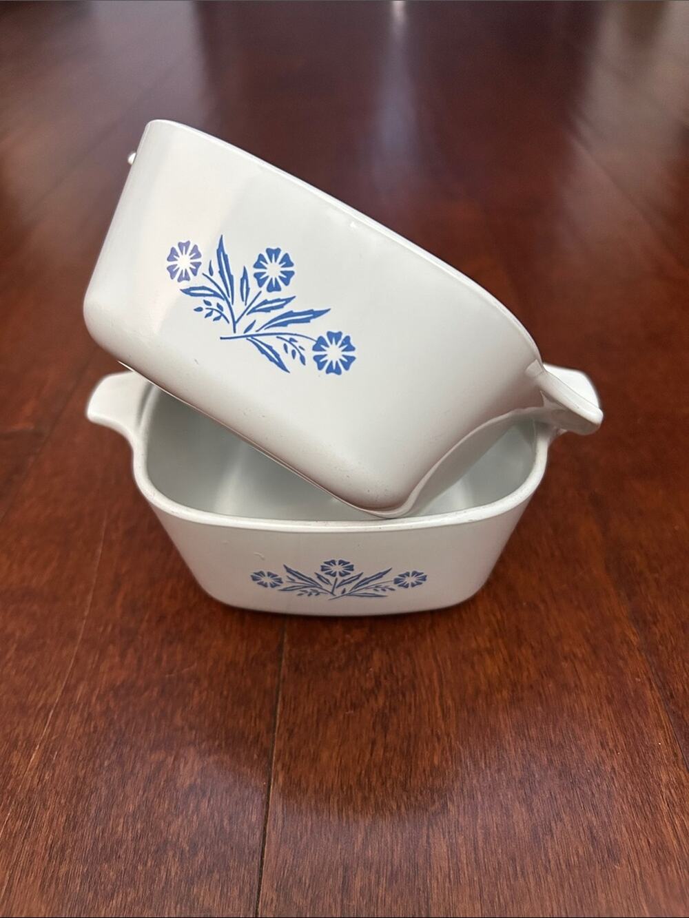 Set of 2 Vintage CorningWare Dishes Featuring the Iconic Blue Corn Pattern
